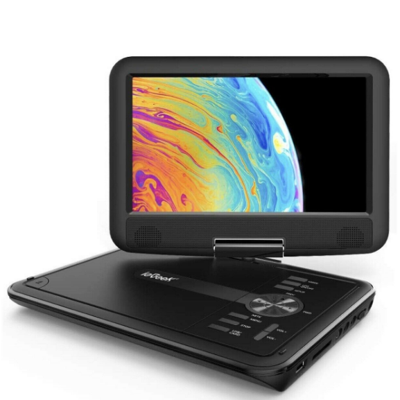 Reproductor DVD portátil con puerto SD y USB — Pantalla clara y práctica