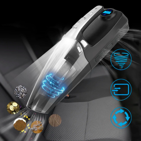 Odkurzacz Samochodowy 4-W-1 – Wysoka Wydajność 12V/120W