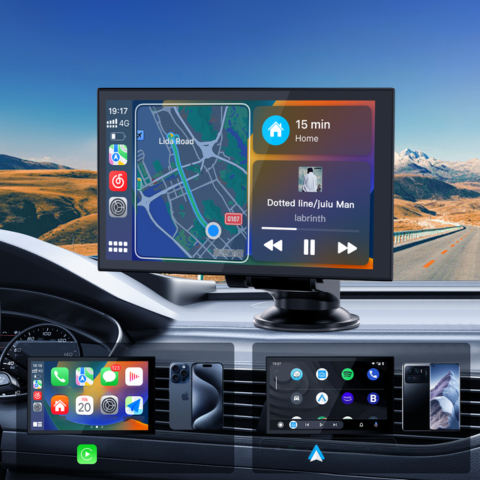 Ecran tactil portabil — GPS, muzică și control vocal