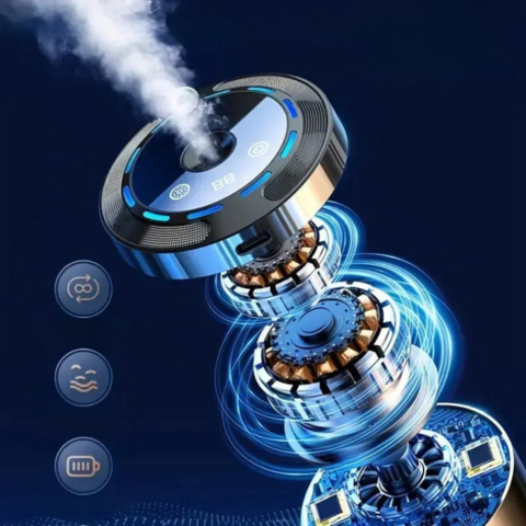 מפיץ ריחות מואר לרכב — מטהר & אווירה LED