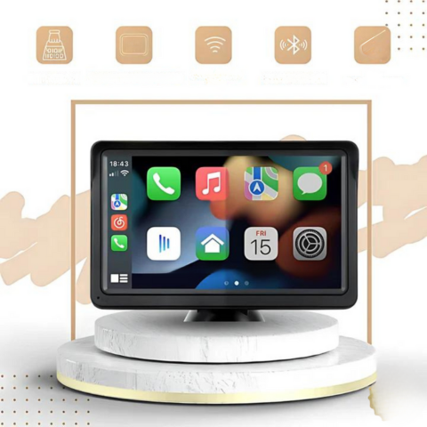 Multimediesystem til bilen - HD-skærm og trådløs CarPlay