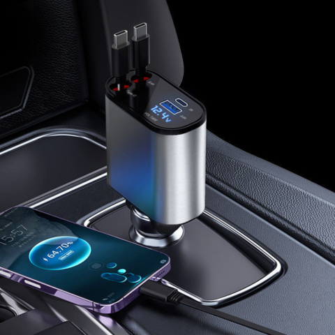 Caricatore Auto Veloce – Compatibilità iPhone e USB-C