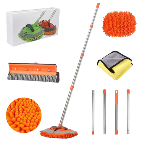 مجموعة غسيل السيارة متعددة الوظائف — مقبض قابل للتعديل وقطعة قماش ناعمة