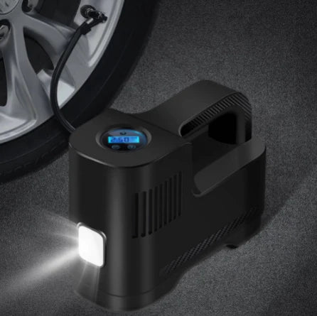 ضاغط هواء محمول رقمي 12 فولت مع مصباح LED — الأمان والاستخدام ليلاً