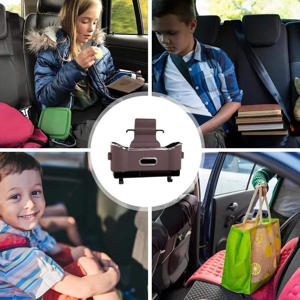 Takaistuimen järjestäjä koukuilla ja säilytyslaatikolla - optimoitu tila ja siisti auto