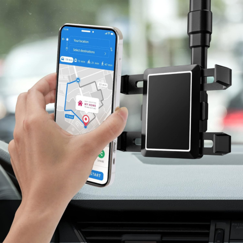 Autós telefon támogatás — Rögzítés a visszapillantó tükörre és állítható 
