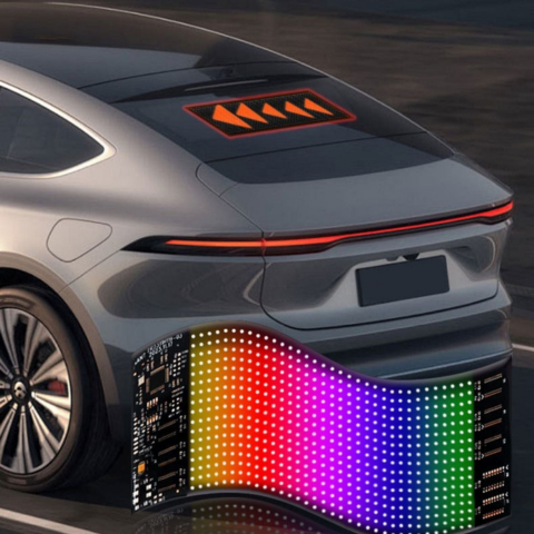 Pannello LED Parabrezza — Visualizzazione Animata e Controllo Remoto 