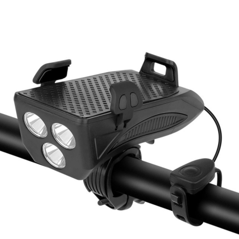 Multifunksjons sykkel lampe – Klaxon og telefonholder 