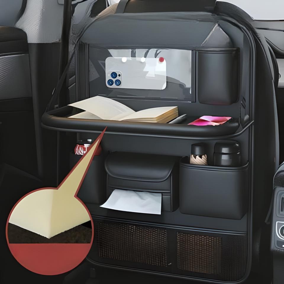 Organizator de scaun auto cu tabletă integrată – Practicitate și confort garantate 