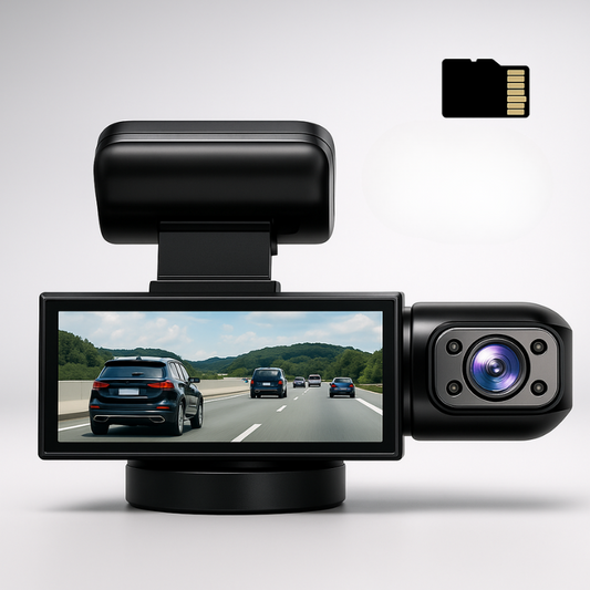 Dashcam Doppel Full HD Auto - Nachtsicht + Innenkamera 