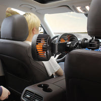 Double Head Car Fan — Rechargeable and Adjustable 