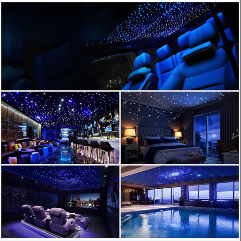 Fiberoptisk stjernehimmel-belysningssæt - unik lyseffekt og nattestemning