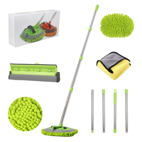 Multifunkčný set na umývanie auta — nastaviteľná rukoväť a jemná utierka 