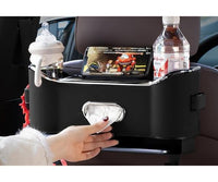 Takaistuimen järjestäjä koukuilla ja säilytyslaatikolla - optimoitu tila ja siisti auto