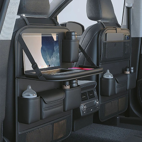 Organizator de scaun auto cu tabletă integrată – Practicitate și confort garantate 